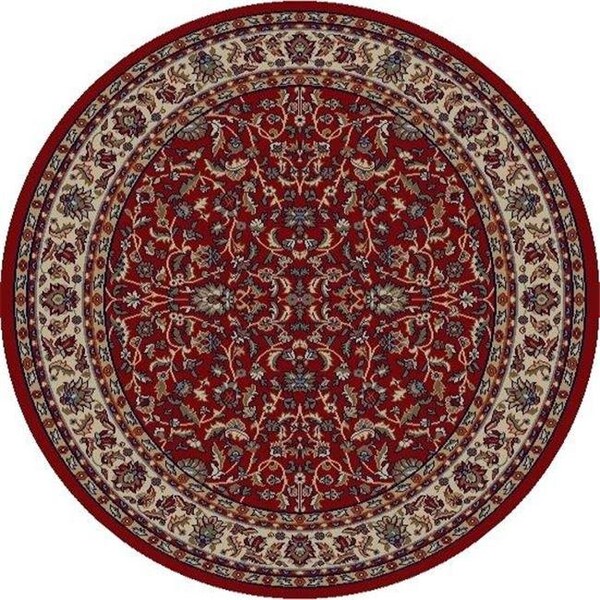 Concord Global Trading Concord Global 40600 5 ft. 3 in. Jewel Kashan - Round; Red - 40600