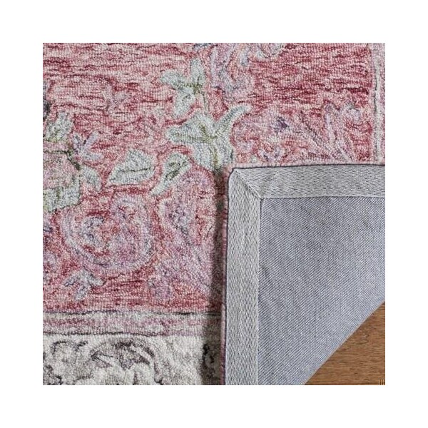 Safavieh Aubusson Traditional Rectangle Hand Tufted RugsRed & Ivory 8 x 10 ft. - AUB105Q-8