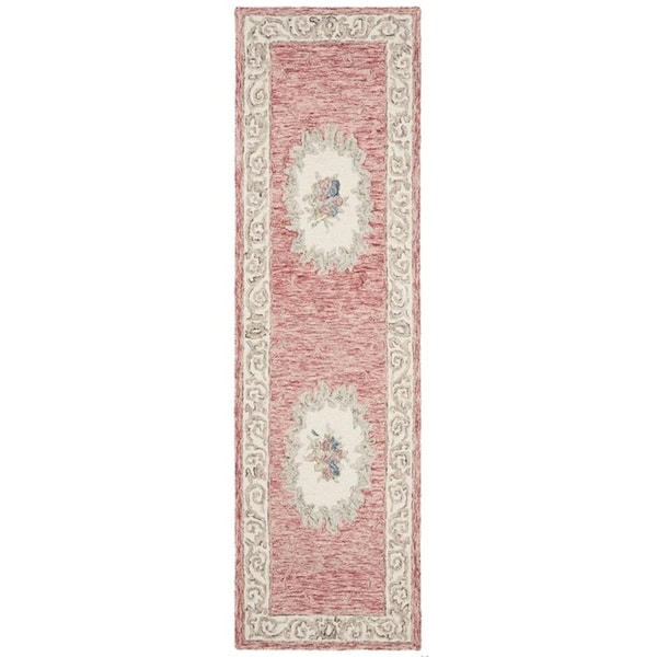 Safavieh Aubusson Traditional Rectangle Hand Tufted RugsRed & Ivory 8 x 10 ft. - AUB105Q-8
