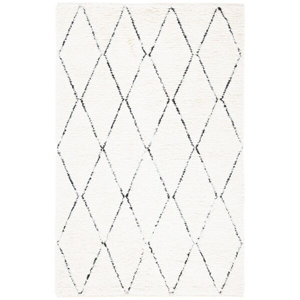Safavieh 6 x 9 ft. Natura Bohemian Hand Loomed Rectangle Rug Ivory & Black - NAT683A-6