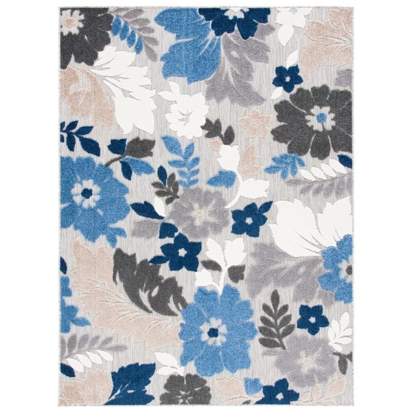 Safavieh 9 x 12 ft. Cabana Indoor & Outdoor Rectangle Area Rug Grey & Blue - CBN308F-9