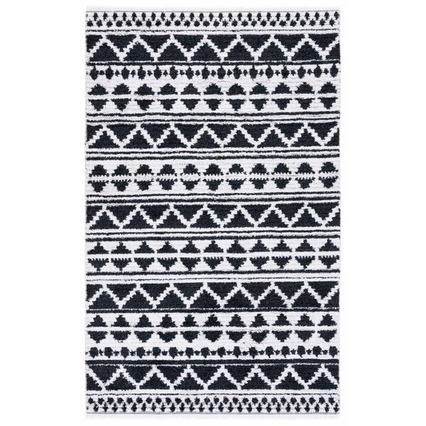 Safavieh 8 x 10 ft. Augustine 800 Black & Ivory Power Loomed Rectangle Area Rug - AGT847Z-8