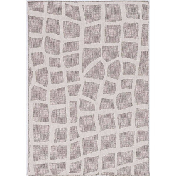 Homeroots 47 x 31 in. Ivory or Grey Polypropylene Rug - 375252