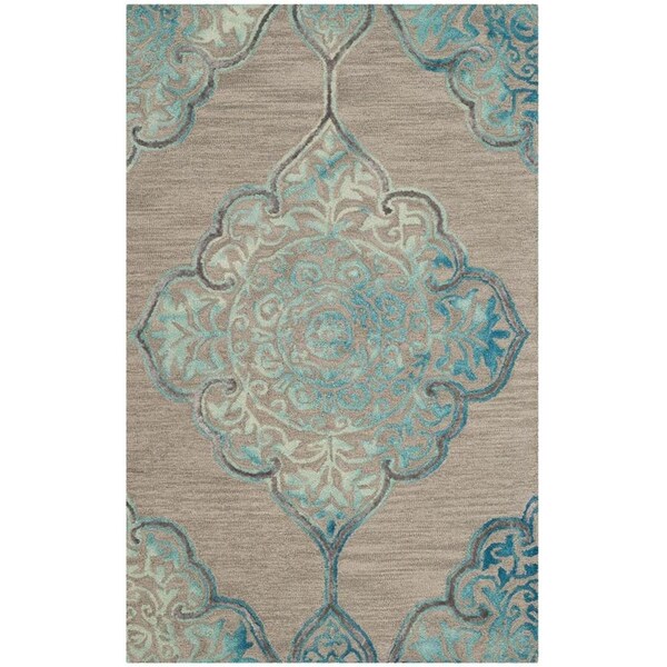 Safavieh 2 x 3 ft. Dip Dye Hand Tufted Accent Area Rug, Grey and Turquoise - DDY510C-2