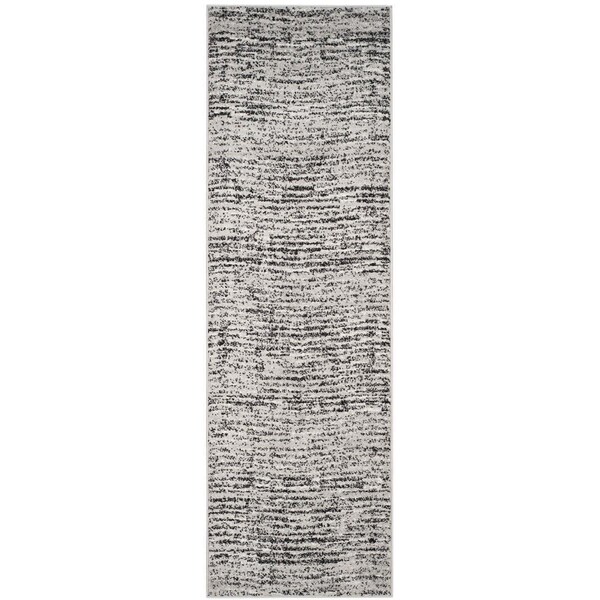 Safavieh Adirondack Power Loomed Runner Rug, Black and Silver - 2 ft.-6 in. x 20 ft. - ADR117A-220