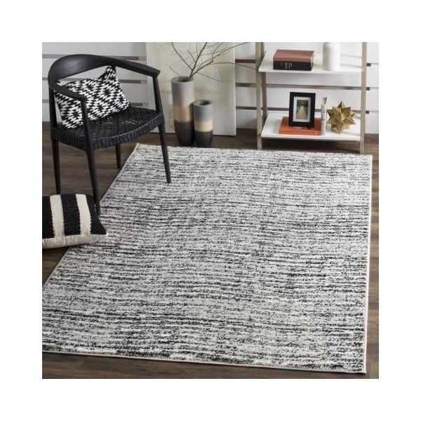 Safavieh Adirondack Power Loomed Runner Rug, Black and Silver - 2 ft.-6 in. x 20 ft. - ADR117A-220