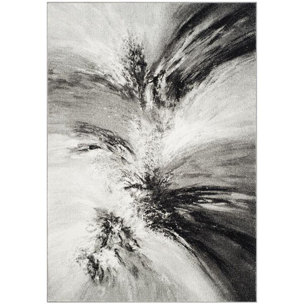 Flowers First 8 x 10 ft. Glacier Power Loomed Area Rug, Grey & Multi Color - Large Rectangle - FL1889468
