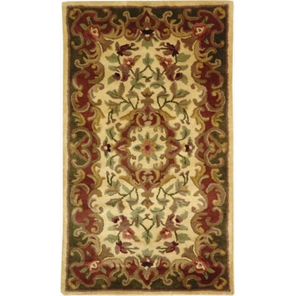 Safavieh 2 Ft. - 3 In. x 4 Ft. Accent- Traditional Classic Ivory And Green Hand Tufted Rug - CL234C-24