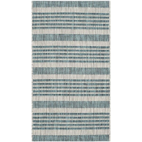 Safavieh Courtyard Power Loomed Rectangle Rug- Grey - Blue- 2 X 3 Ft. 7 In. - CY8062-37212-2