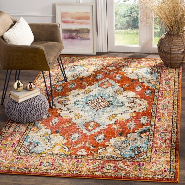 Safavieh Monaco Accent Area Rug, Orange and Light Blue - 2 ft.-2 in. x 4 ft. - MNC243H-24