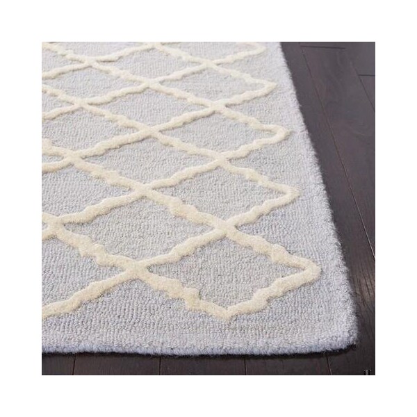 Safavieh Cambridge Hand Tufted Runner Rug- Light Blue - Ivory- 2 ft. 6 in. x 6 ft. - CAM137A-26