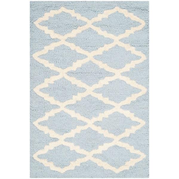 Safavieh Cambridge Hand Tufted Runner Rug- Light Blue - Ivory- 2 ft. 6 in. x 6 ft. - CAM137A-26