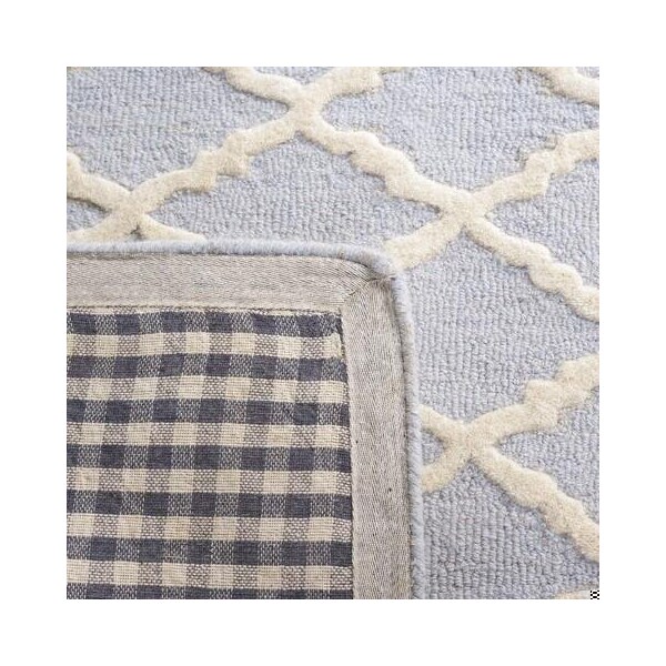 Safavieh Cambridge Hand Tufted Runner Rug- Light Blue - Ivory- 2 ft. 6 in. x 6 ft. - CAM137A-26