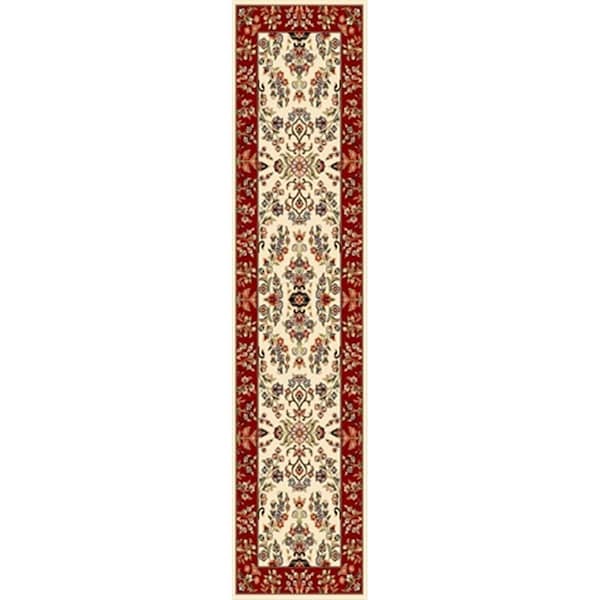 Safavieh 2 ft. 3 in. x 8 ft. Runner Lyndhurst Ivory and Red Traditional Rug - LNH331A-28