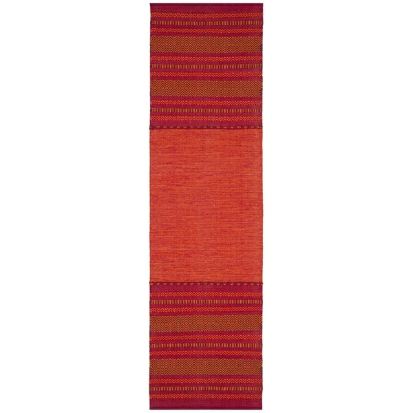 Safavieh Montauk Hand Woven Runner RugOrange & Red 2 ft. 3 in. x 8 ft. - MTK215A-28