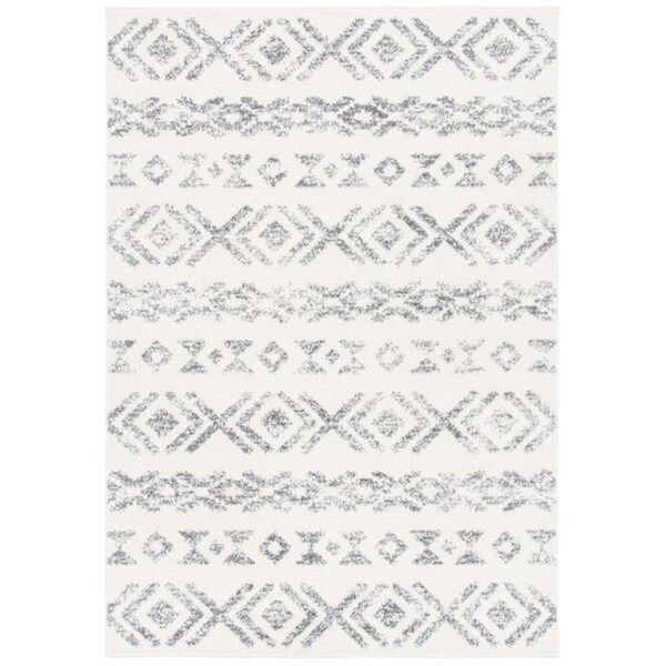 Safavieh 8 x 10 ft. Tulum Contemporary & Vintage Rectangle Power Loomed Rug Ivory & Gray - TUL653A-8