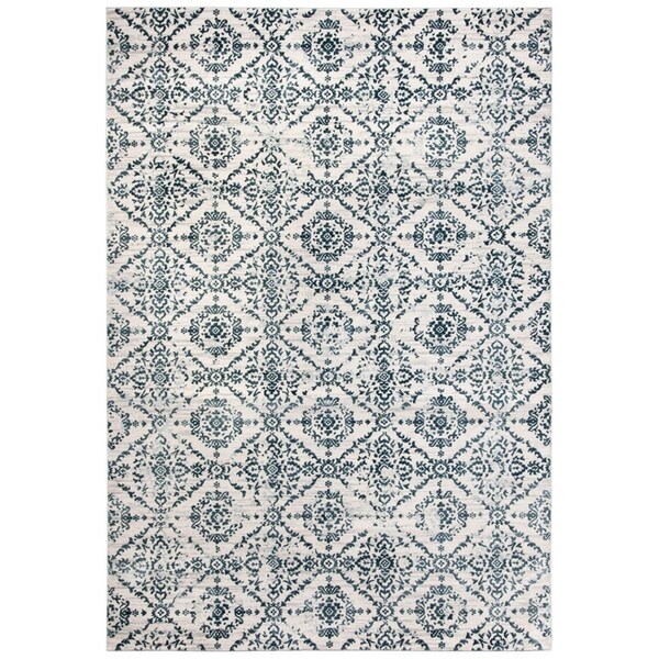 Safavieh 9 x 12 ft. Isabella Rectangle Power Loomed RugNavy & Ivory - ISA953N-9