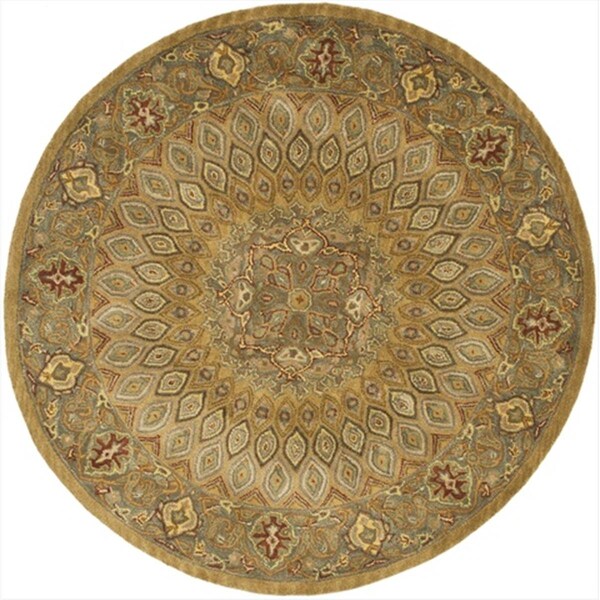 Safavieh 8 x 8 ft. Round- Traditional Heritage Light Brown And Grey Hand Tufted Rug - HG914A-8R