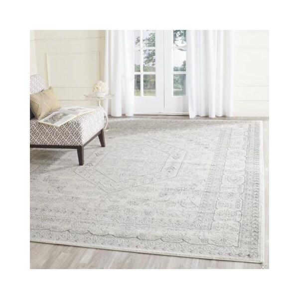 Safavieh 2 ft.-6 in. x 4 ft. Runner Casual Adirondack- Ivory and Silver Power Loomed Rug - ADR108B-24
