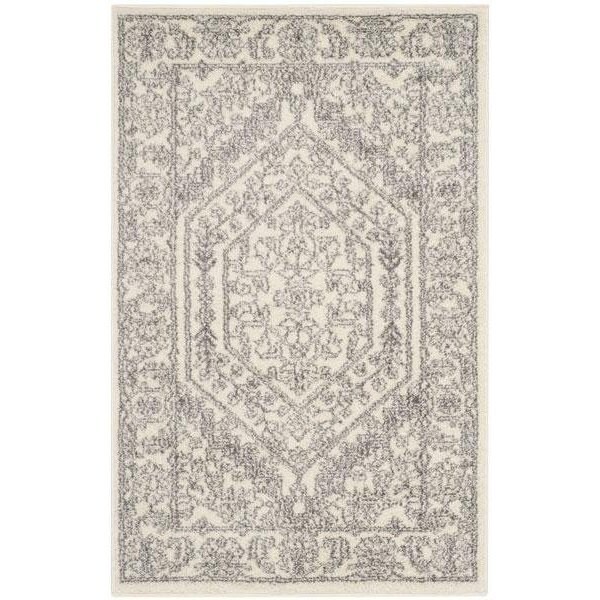 Safavieh 2 ft.-6 in. x 4 ft. Runner Casual Adirondack- Ivory and Silver Power Loomed Rug - ADR108B-24