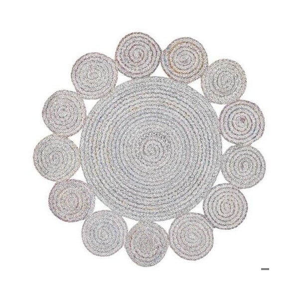 Safavieh 3 x 3 ft. Cape Cod Round Area Rug, Grey & Pink - CAP230F-3R