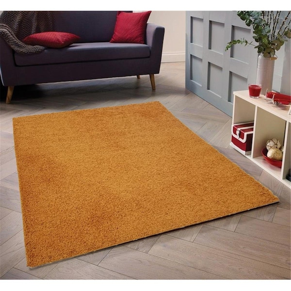 Terreno 5 x 7 ft. Discount World Shaggy Collection Orange Area Rug - TE2586233