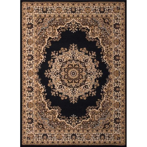 United Weavers United Weavers 851 10170 24 1 ft. 11 in. x 3 ft. 3 in. Dallas Floral Kirman Accent Rug; Black - 851 10170 24