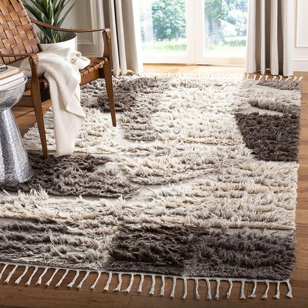 Safavieh Hand Knotted 6 x 9 ft. Kenya Rustic RugIvory & Natural Rectangle - KNY232A-6