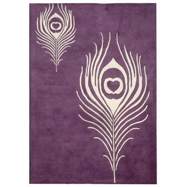 Safavieh 2 ft. 6 in. x 4 ft. Accent Contemporary Soho Purple and Ivory Hand Tufted Rug - SOH704A-24
