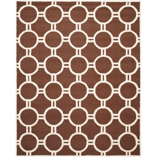 Safavieh Cambridge Hand Tufted Rectangle Rug- Dark Brown - Ivory- 4 x 6 ft. - CAM145H-4