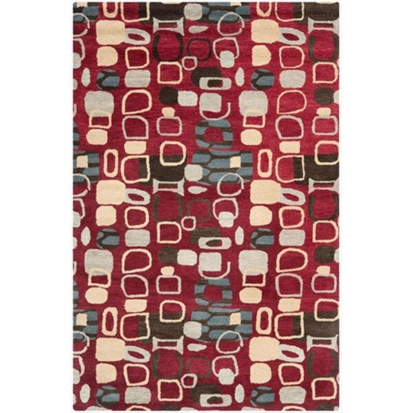 Safavieh 2 x 3 ft. Rectangle Contemporary Wyndham Red and Multi Hand Tufted Rug - WYD621A-2