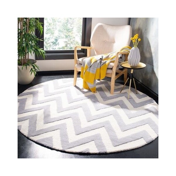 Safavieh 4 x 6 ft. Cambridge Hand Tufted Small Rectangle Area RugSilver & Ivory - CAM139D-4