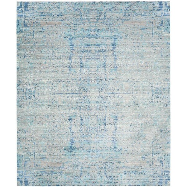 Flowers First 10 x 13 ft. Mystique Power Loomed Area Rug, Light Blue & Multi Color - Large Rectangle - FL1874473