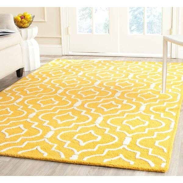 Safavieh Cambridge Rectangle Hand Tufted Rug, Gold and Ivory - 3 x 5 ft. - CAM141Q-3