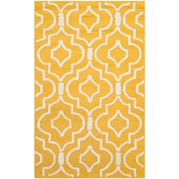 Safavieh Cambridge Rectangle Hand Tufted Rug, Gold and Ivory - 3 x 5 ft. - CAM141Q-3