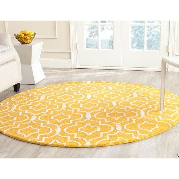 Safavieh Cambridge Rectangle Hand Tufted Rug, Gold and Ivory - 3 x 5 ft. - CAM141Q-3