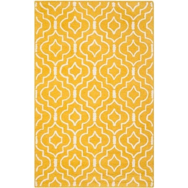 Safavieh Cambridge Rectangle Hand Tufted Rug, Gold and Ivory - 3 x 5 ft. - CAM141Q-3