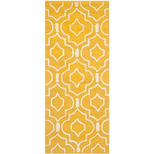 Safavieh Cambridge Rectangle Hand Tufted Rug, Gold and Ivory - 3 x 5 ft. - CAM141Q-3