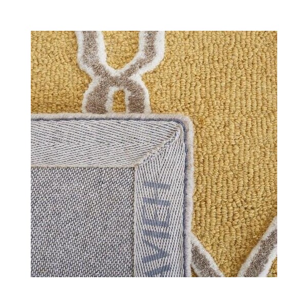 Safavieh Cambridge Hand Tufted Small Rectangle Rug- Gold - Ivory- 3 x 5 ft. - CAM352Q-3