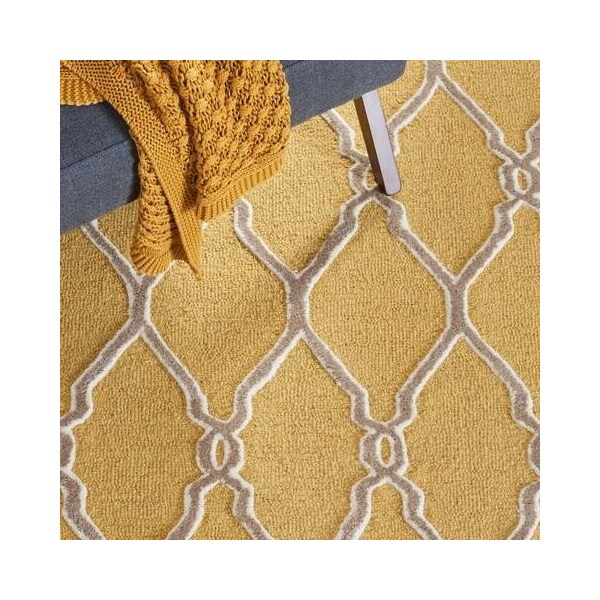Safavieh Cambridge Hand Tufted Small Rectangle Rug- Gold - Ivory- 3 x 5 ft. - CAM352Q-3