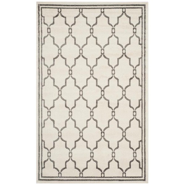 Flowers First 6 x 9 ft. Amherst Power Loomed Area Rug, Ivory & Grey - Medium Rectangle - FL1909609