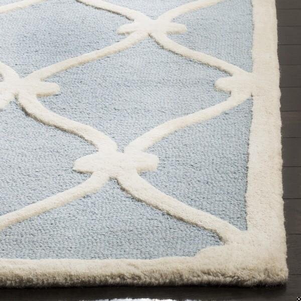 Safavieh Cambridge Hand Tufted Runner Rug- Blue - Ivory- 2 ft. 6 in. x 10 ft. - CAM710B-210