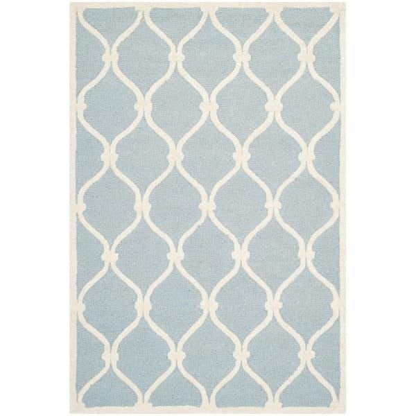 Safavieh Cambridge Hand Tufted Runner Rug- Blue - Ivory- 2 ft. 6 in. x 10 ft. - CAM710B-210