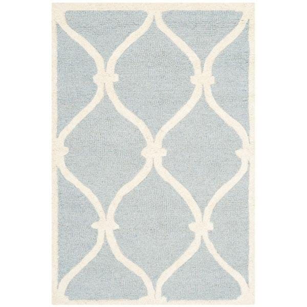 Safavieh Cambridge Hand Tufted Runner Rug- Blue - Ivory- 2 ft. 6 in. x 10 ft. - CAM710B-210