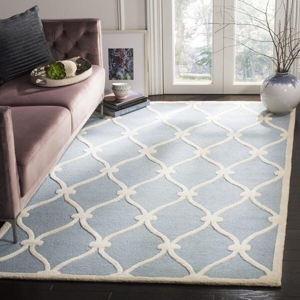 Safavieh Cambridge Hand Tufted Runner Rug- Blue - Ivory- 2 ft. 6 in. x 10 ft. - CAM710B-210