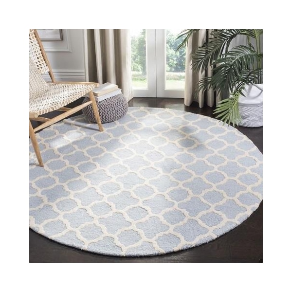 Safavieh Cambridge Hand Tufted Runner Rug- Light Blue - Ivory- 2 ft. 6 in. x 14 ft. - CAM130A-214