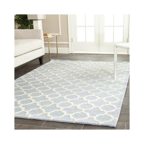 Safavieh Cambridge Hand Tufted Runner Rug- Light Blue - Ivory- 2 ft. 6 in. x 14 ft. - CAM130A-214