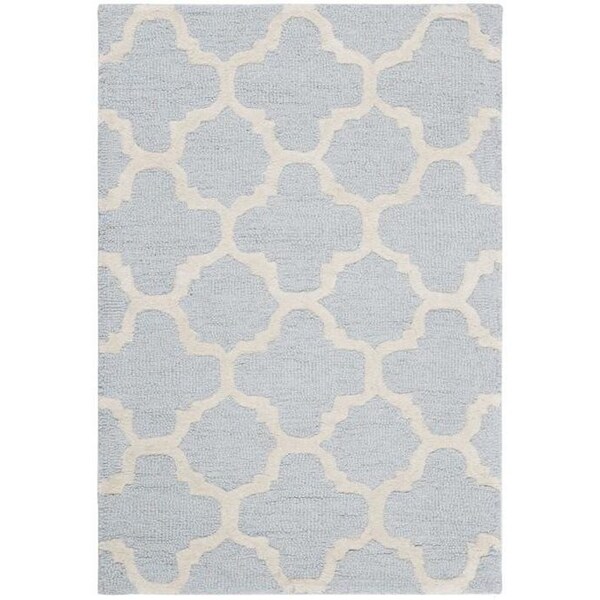Safavieh Cambridge Hand Tufted Runner Rug- Light Blue - Ivory- 2 ft. 6 in. x 14 ft. - CAM130A-214