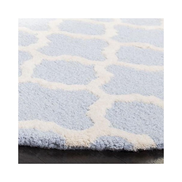 Safavieh Cambridge Hand Tufted Runner Rug- Light Blue - Ivory- 2 ft. 6 in. x 14 ft. - CAM130A-214