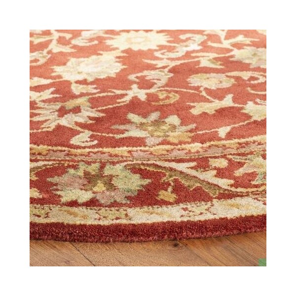 Safavieh 3 ft.-6 in. x 3 ft.-6 in. Round Traditional Antiquity- Red and Red Hand Tufted Rug - AT52E-4R